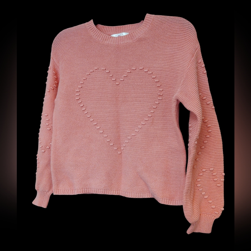 EUC Chloe & Cyrus Heart Patterned Knit Sweater Girls 14